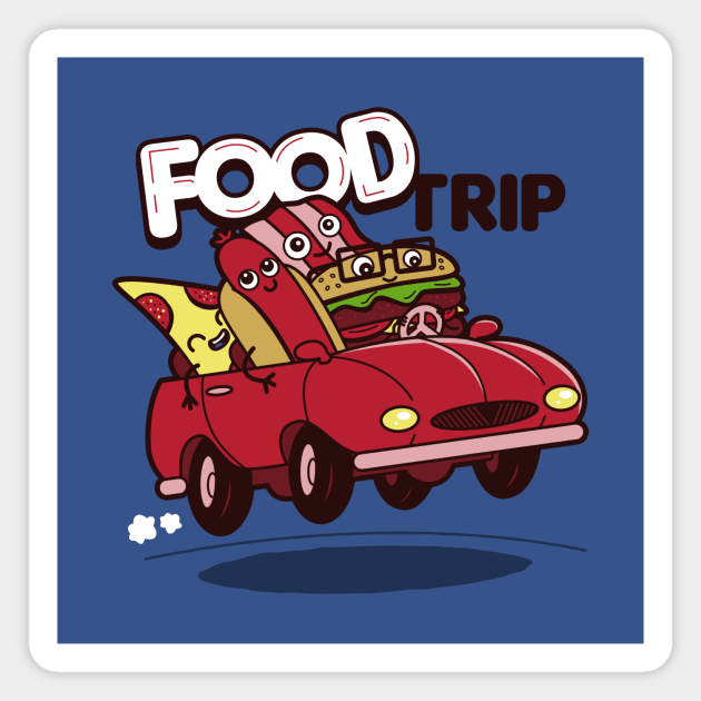 Funny Cute Original Kawaii Junk Food Road Trip Cute Meme For Foodies Magnet by Originals By Boggs